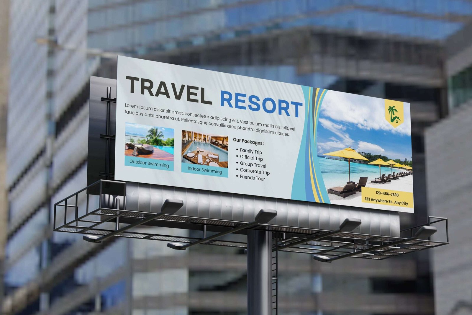 Digital billboard mockup PSD